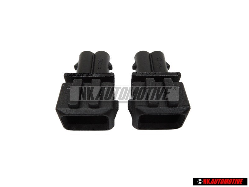 2x Original VW 2 Pin Flat Connector Housing Male Terminal - 357972762