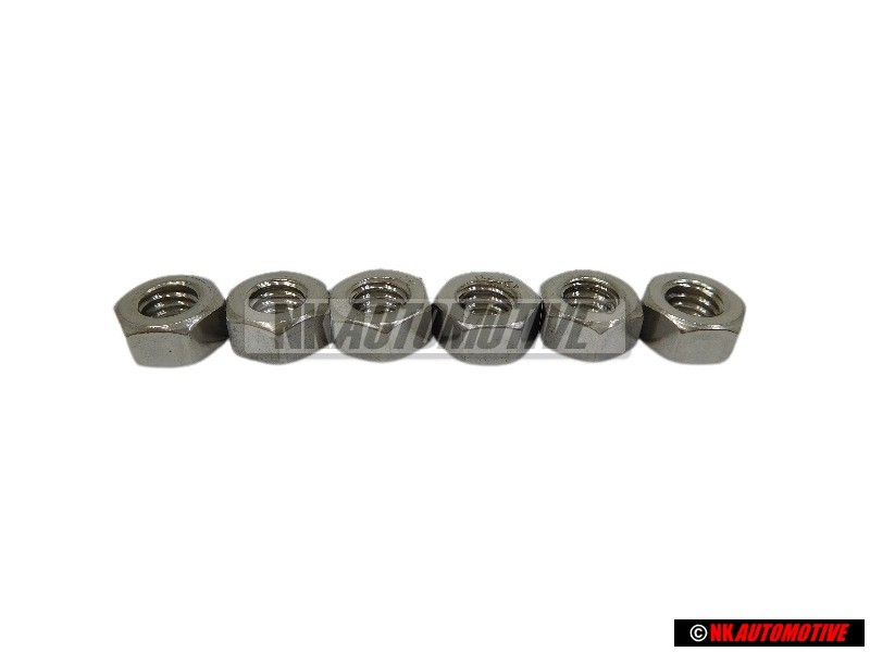 6x Original VW Hexagon Nut - N 01100627