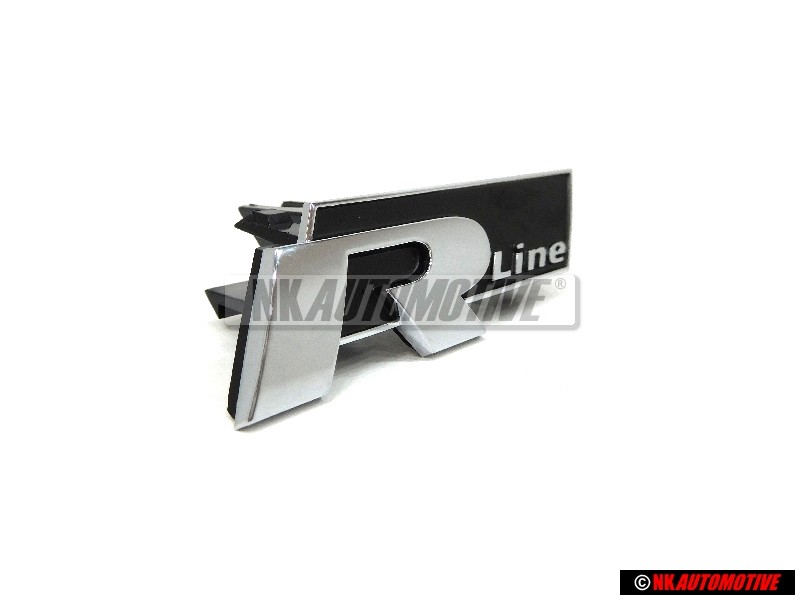 Original VW R LINE Front Grill Badge Chrome Black - 3AA853948 FXC