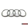 Original Audi Rings Engine Cover Badge Emblem Silver - 4H0103940A