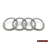 Original Audi Rings Engine Cover Badge Emblem Silver - 4H0103940A