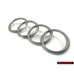 Original Audi Rings Engine Cover Badge Emblem Silver - 4H0103940A