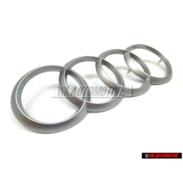 Original Audi Rings Engine Cover Badge Emblem Silver - 4H0103940A