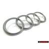 Original Audi Rings Engine Cover Badge Emblem Silver - 4H0103940A