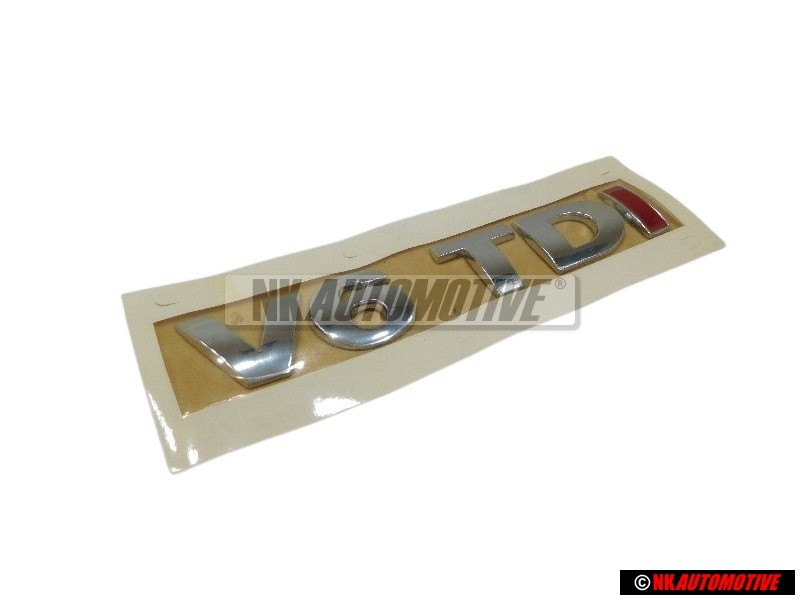 Original VW Passat V6 TDI Rear Boot Badge Emblem Chrome/Red - 3B0853675ADGQF