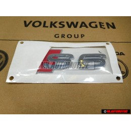 Original Audi S6 Rear Badge Emblem Chrome Red - 4B0853735 2ZZ