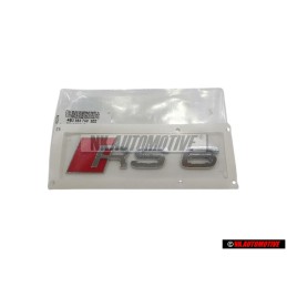 Original Audi RS6 Rear Boot Badge Emblem Chrome Red - 4B0853740 2ZZ