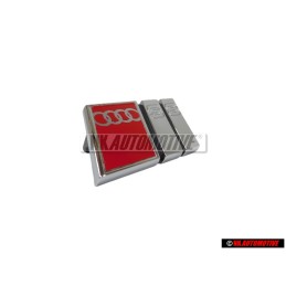 Original Audi S8 Front Grill Badge Emblem Chrome Red - 4D0853736A 2ZZ