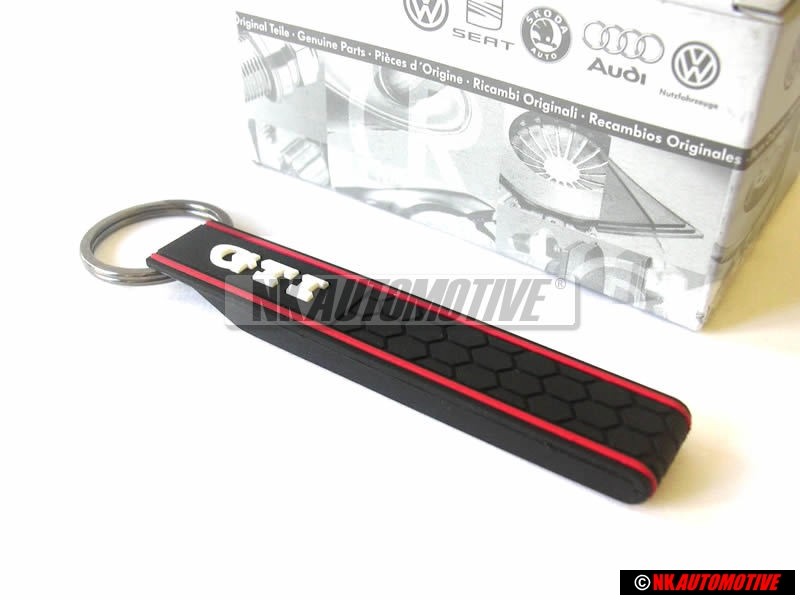 Original VW GTI Honeycomb Red KeyTag Keychain Keyring Keyfob - 1KM087013A 6J1