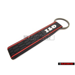 Original VW GTI Honeycomb Red KeyTag Keychain Keyring Keyfob - 1KM087013A 6J1