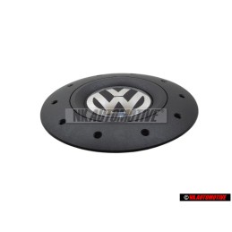 Original VW Hub Cap Satin Black High Chrome - 7H0601151B RVB