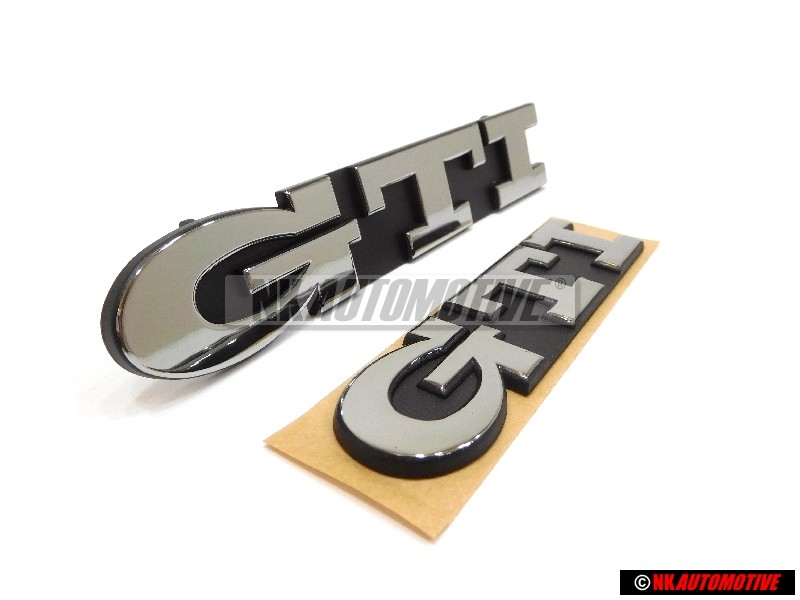 Original VW SET GTI Front Grill & Rear Boot Badge Emblem Chrome - Golf MK3