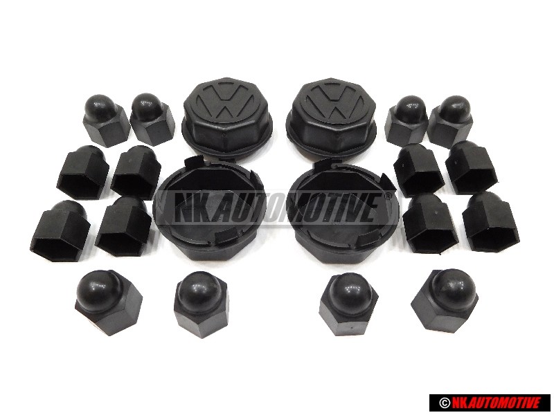 Original VW SET 4 Wheels Centre Hub Caps & Bolt Caps - Golf MK1/2 Cabriolet