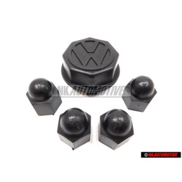 Original VW SET for 1 Wheel Centre Hub Caps & Bolt Caps - Golf MK1/2 Cabriolet
