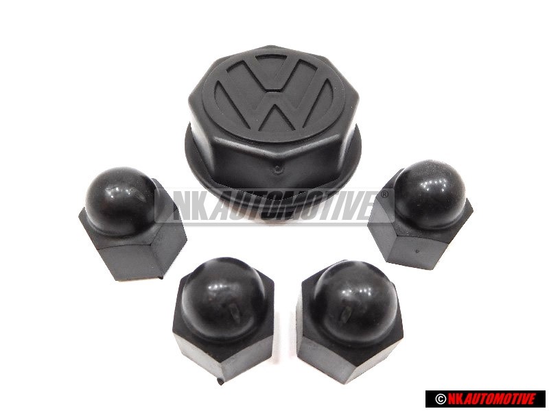 Original VW SET for 1 Wheel Centre Hub Caps & Bolt Caps - Golf MK1/2 Cabriolet