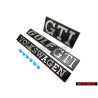 Original VW SET Front Rear Badges Emblems with Fixing Clips - Golf MK1 GTI