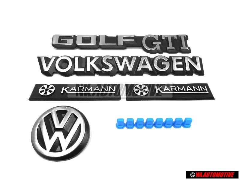 Original VW SET Rear Boot Badges Emblems - Golf Cabriolet MK1