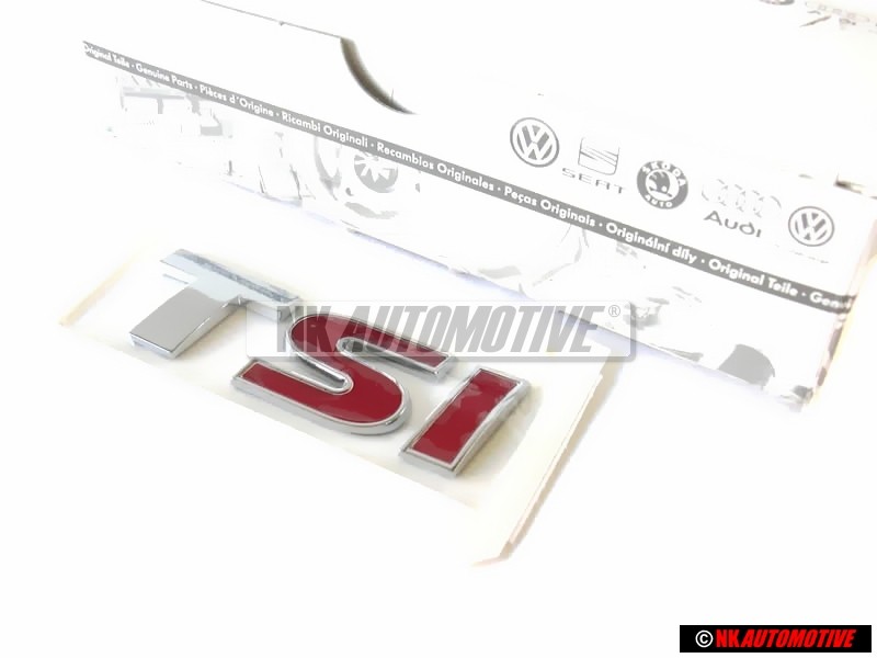 Original VW TSI Rear Badge Emblem Chrome Red - 5K0853675N GQF
