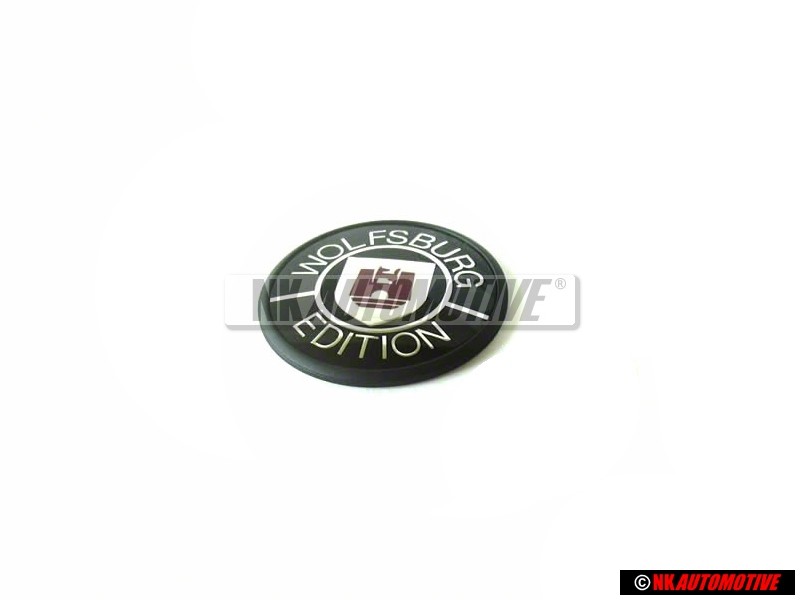 Original VW WOLFSBURG EDITION Side Badge Emblem Black - 321853675B ZS3