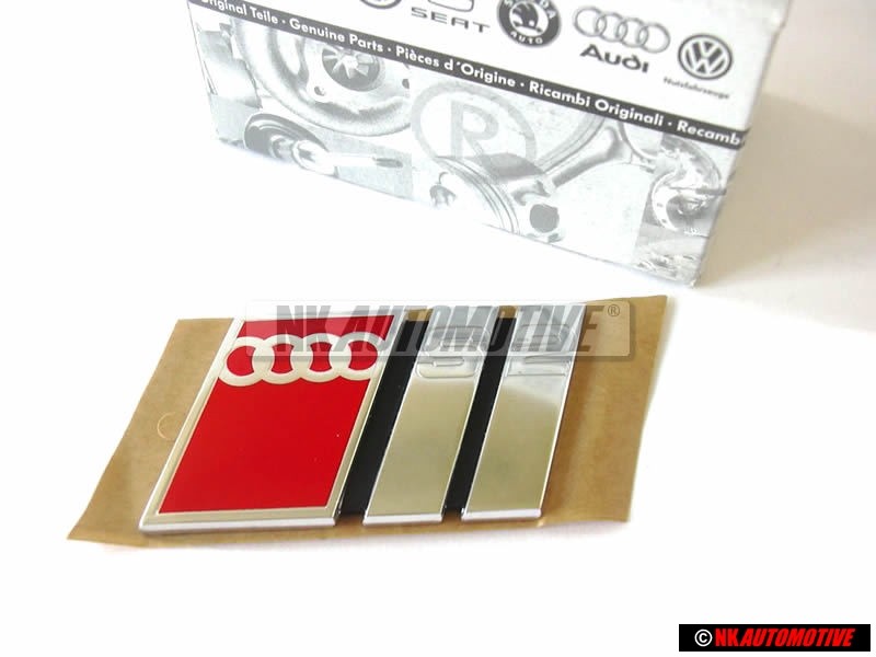 Original Audi S2 Rear Hatch Boot Badge Emblem Chrome Red - 895853735B2ZZ