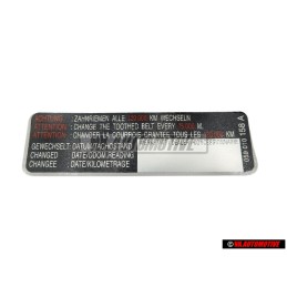 Original VW Attention Sticker For Toothbelt - 059010158A