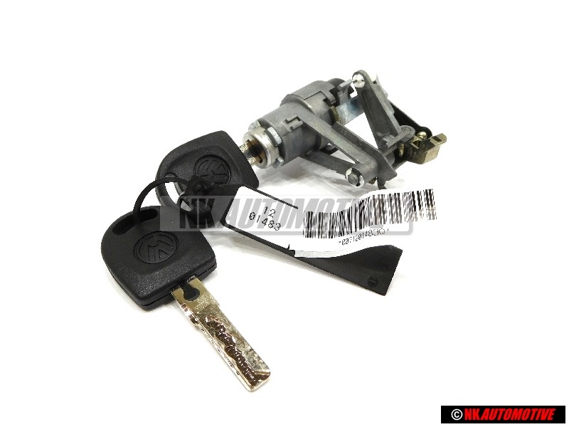 Original VW Lock Cylinder With Keys And Housing - 1J6827297G