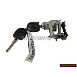 Original VW Lock Cylinder With Keys And Housing - 1J6827297G
