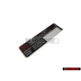 Original VW Sticker 'Attention' Change The Toothed Belt - 077010138B