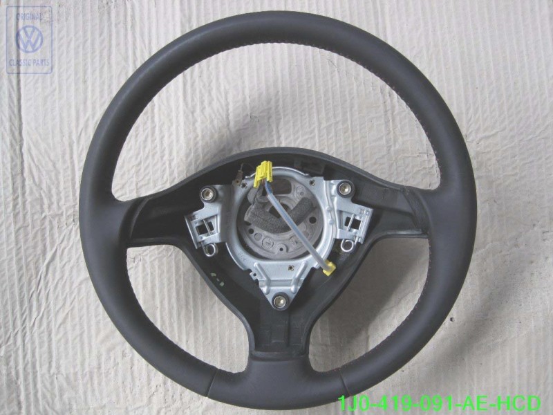 Original VW Sports Steering Wheelleather Black/Cosmic Green - 1J0419091AEHCD