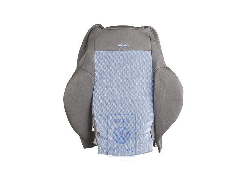 Original VW Backrest Cover Cloth w Backrest Pocket Blue Black - 1J0881805EQKMD