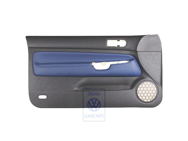Original VW Door Panel Trim Leather Black/Orbitblue - 1J3867011CGGEC