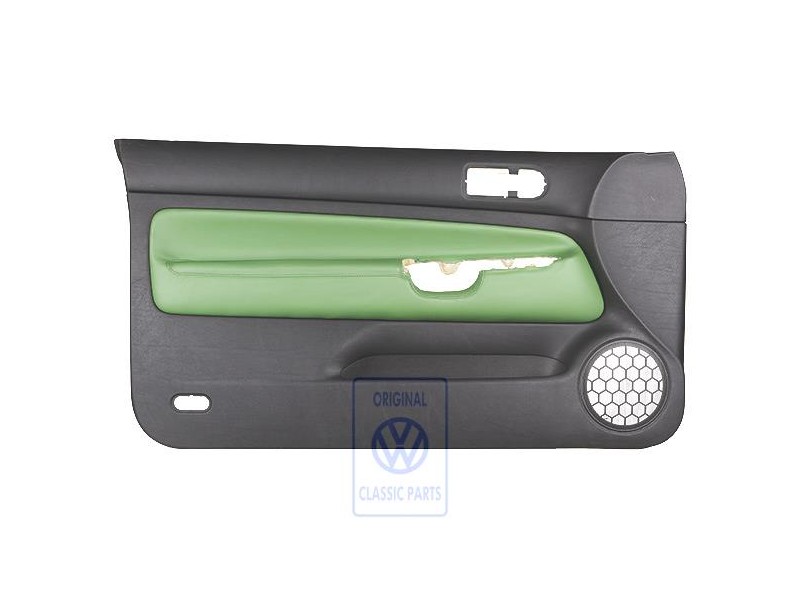 Original VW Door Panel Trim Leather Black/Cosmic Green - 1J3867011CGGED