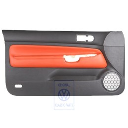 Original VW Door Panel Trim Leather Black/Tropical Orange - 1J3867011CJGEB