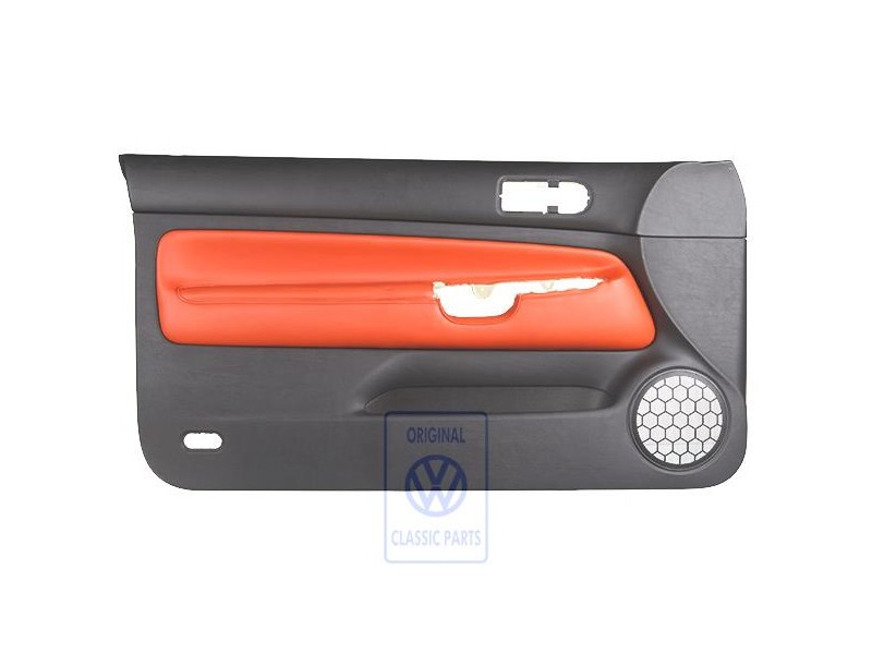 Original VW Door Panel Trim Leather Black/Tropical Orange - 1J3867011CJGEB