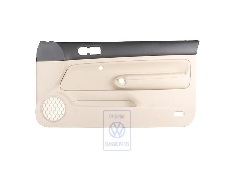 Original VW Door Panel Trim Leather Black/Light Beige - 1J3867012CNFWZ