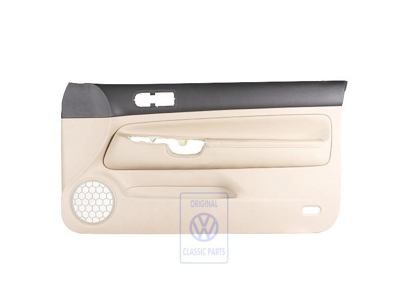 Original VW Door Panel Trim Leather Black/Light Beige - 1J3867012CPFWZ