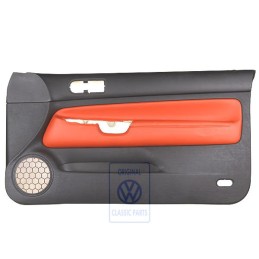 Original VW Door Panel Trim Leather Black/Tropical Orange - 1J3867012CPGEB