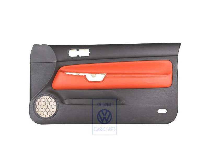 Original VW Door Panel Trim Leather Black/Tropical Orange - 1J3867012CPGEB