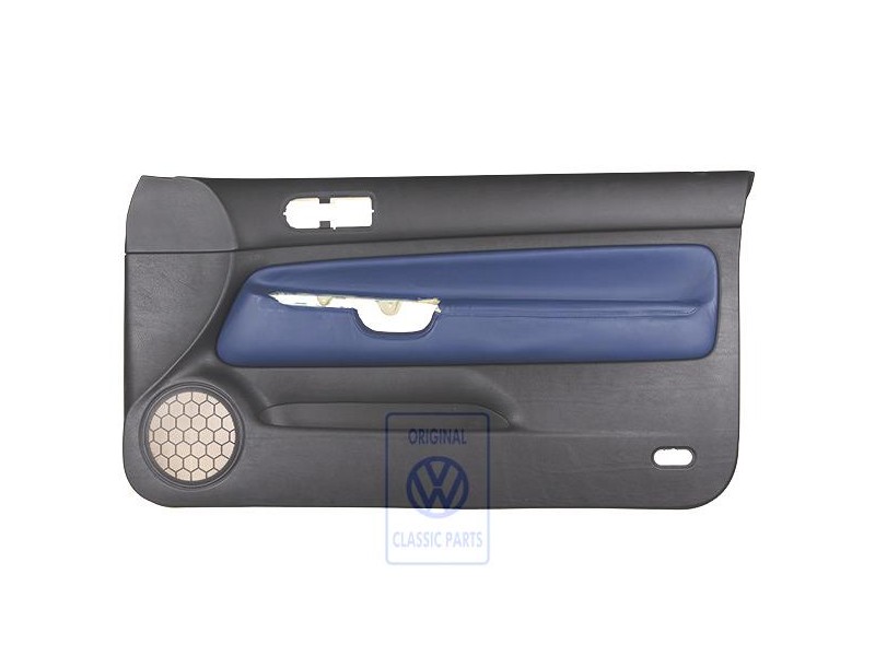 Original VW Door Panel Trim Leather Black/Orbitblue - 1J3867012CPGEC
