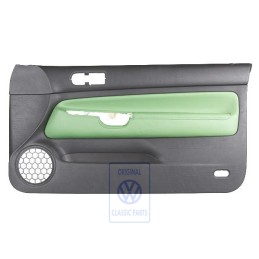 Original VW Door Panel Trim Leather Black/Cosmic Green - 1J3867012CPGED