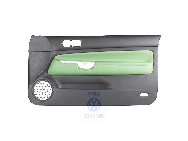 Original VW Door Panel Trim Leather Black/Cosmic Green - 1J3867012CPGED