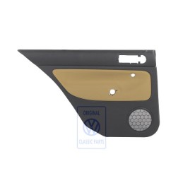 Original VW Door Panel Trim (Leather) Black/Jazz Blue - 1J3867012EDHSE