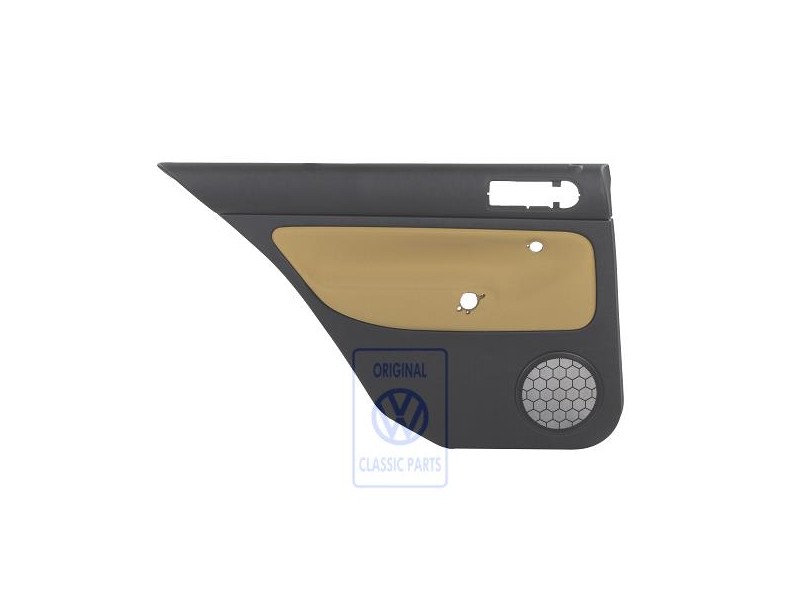 Original VW Door Panel Trim (Leather) Black/Jazz Blue - 1J3867012EDHSE