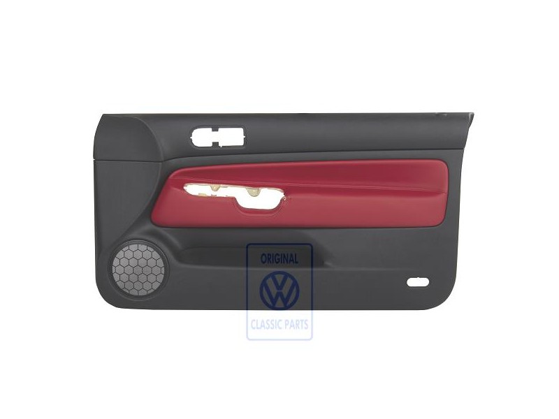 Original VW Door Panel Trim (Leather) Red - 1J3867012EDLLD