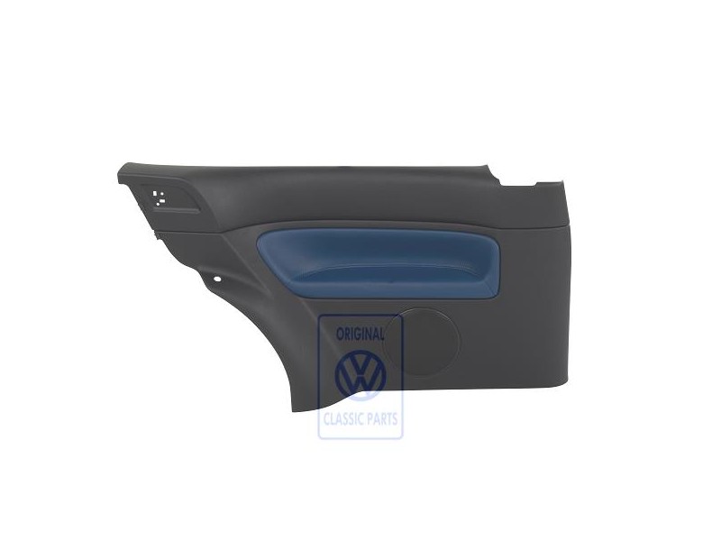 Original VW Side Panel Trim (Leather) Black/Jazz Blue - 1J3867043CBHSE