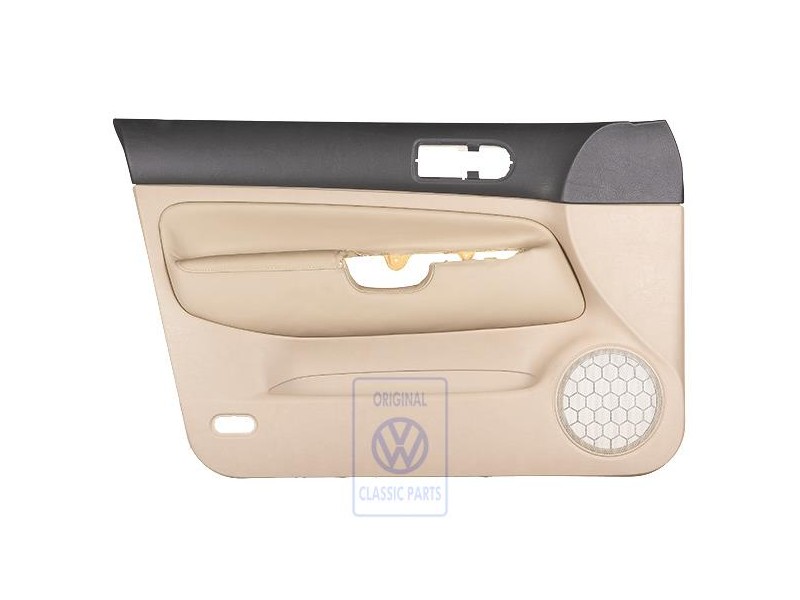 Original VW Door Panel Trim (Leather) Black/Light Beige - 1J4867011DFFWZ