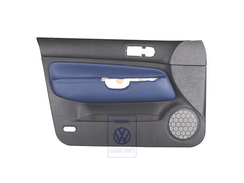 Original VW Door Panel Trim Leather Black/Orbitblue - 1J4867011DFGEC