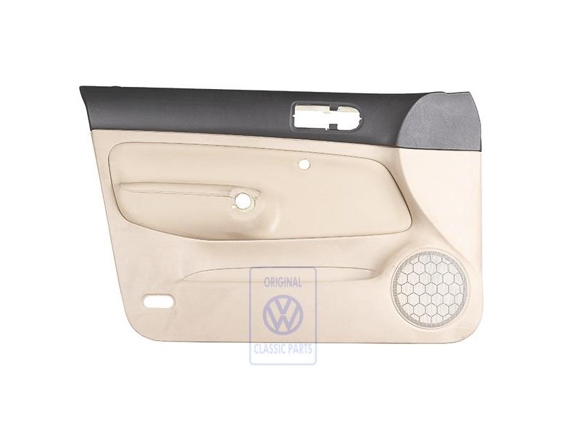 Original VW Door Panel Trim (Leather) Black/Light Beige - 1J4867011DJFWZ
