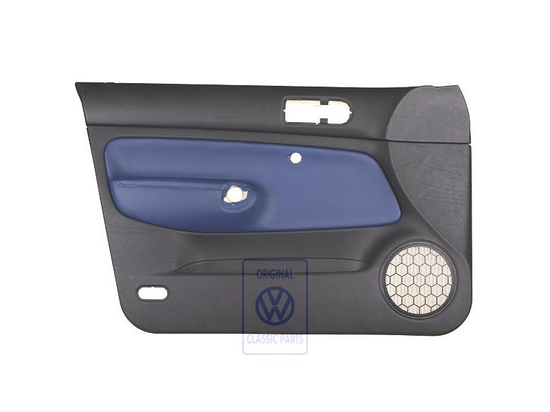 Original VW Door Panel Trim (Leather) Black/Orbitblue - 1J4867011DJGEC