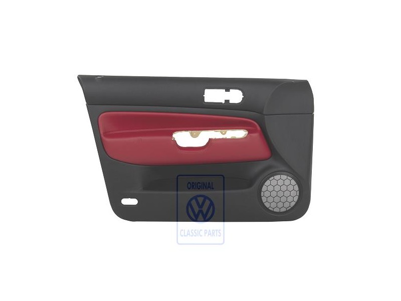 Original VW Door Panel Trim (Leather) Red - 1J4867011FDLLD